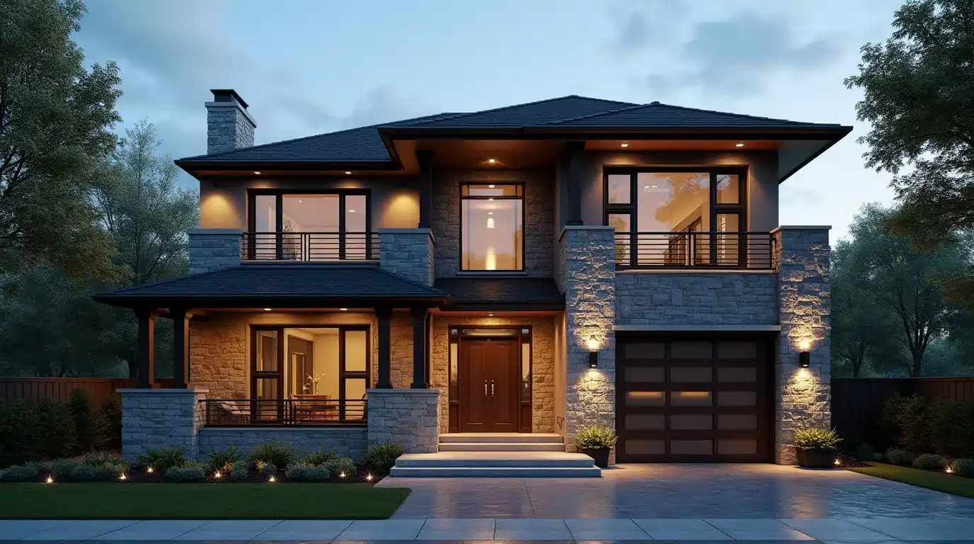 aménagement extérieur devant maison moderne