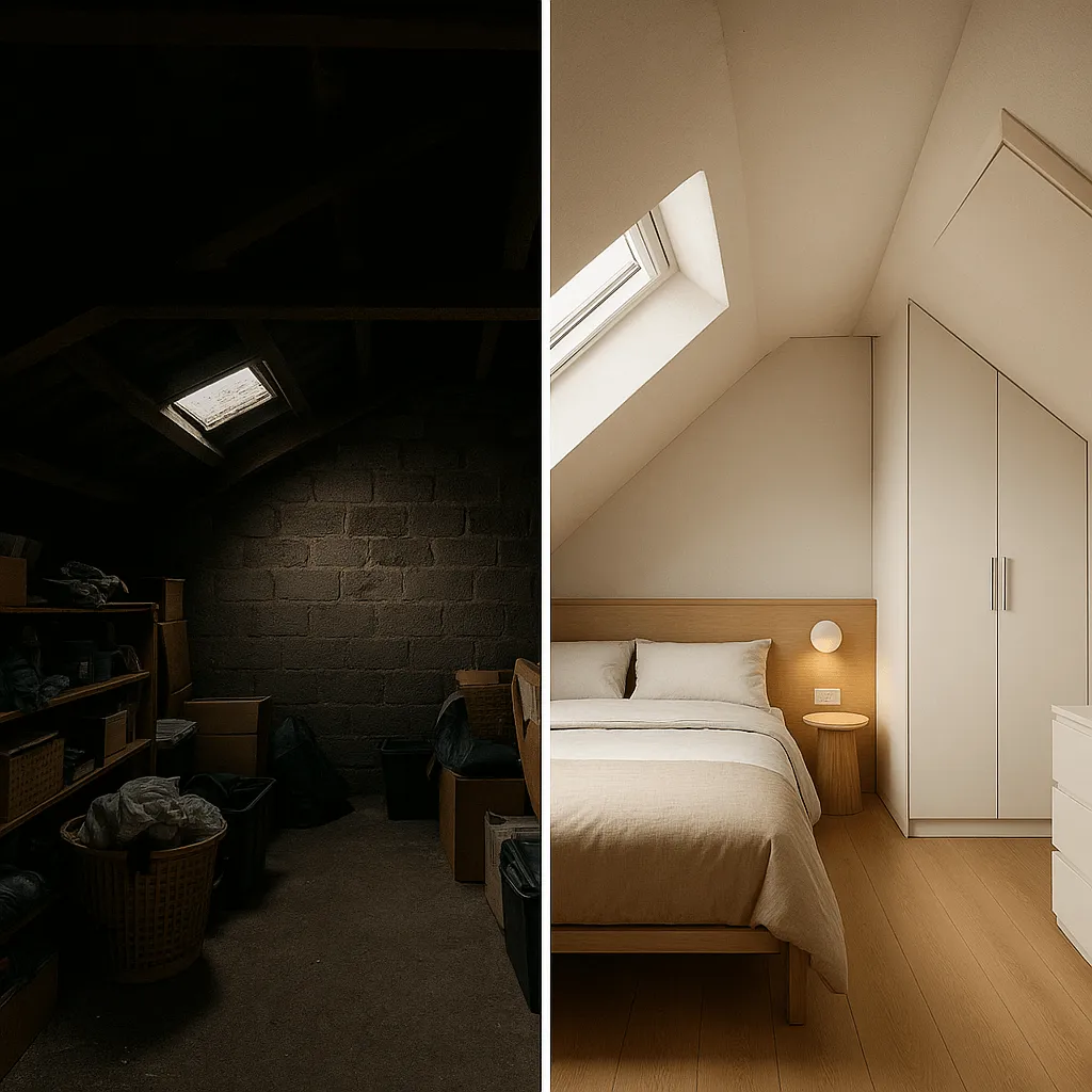 chambre sous comble très bas 