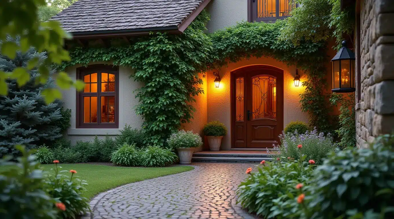 jardin entrée maison, aménagement jardin extérieur devant maison
