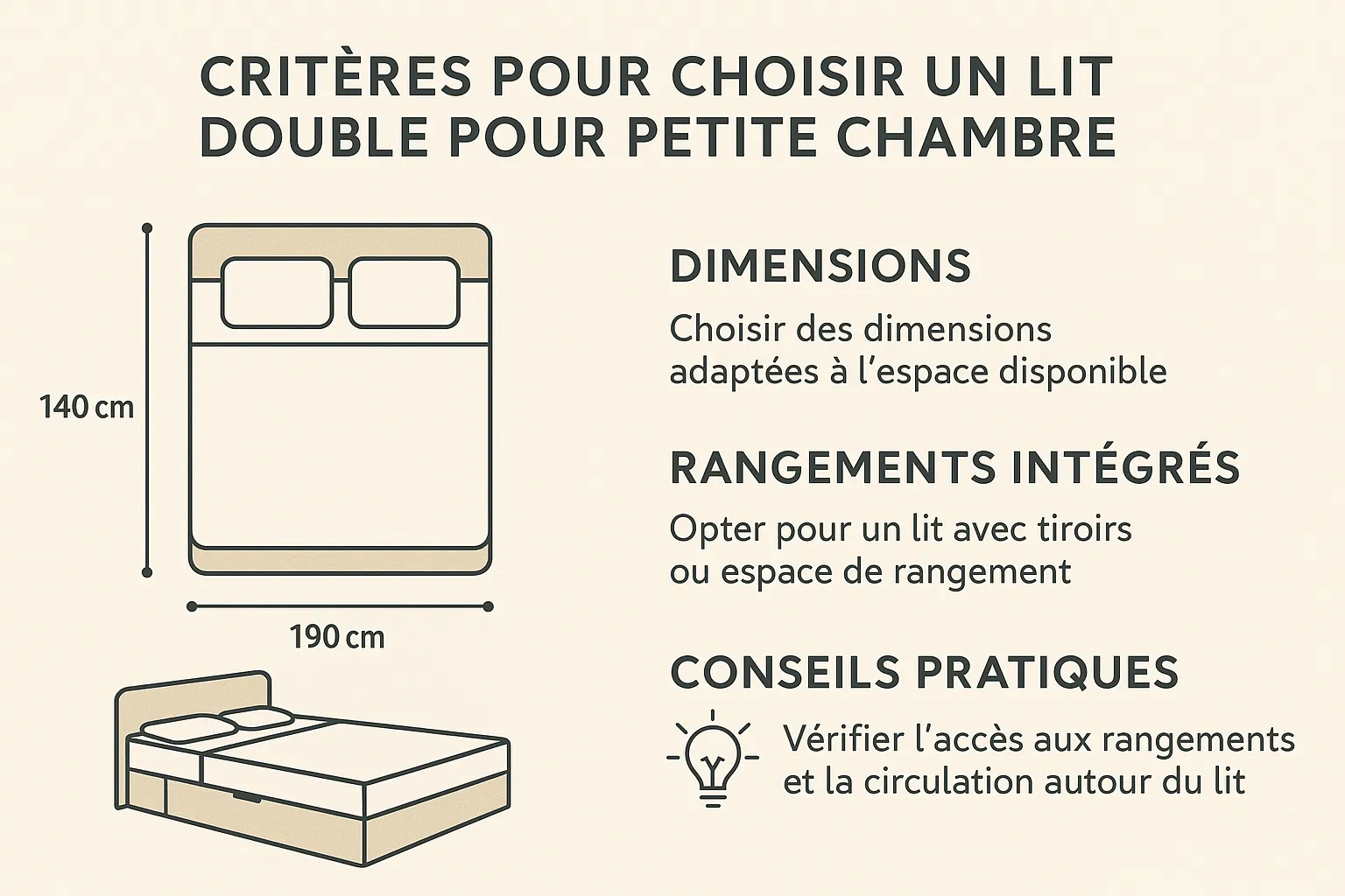 lit double pour petite chambre 