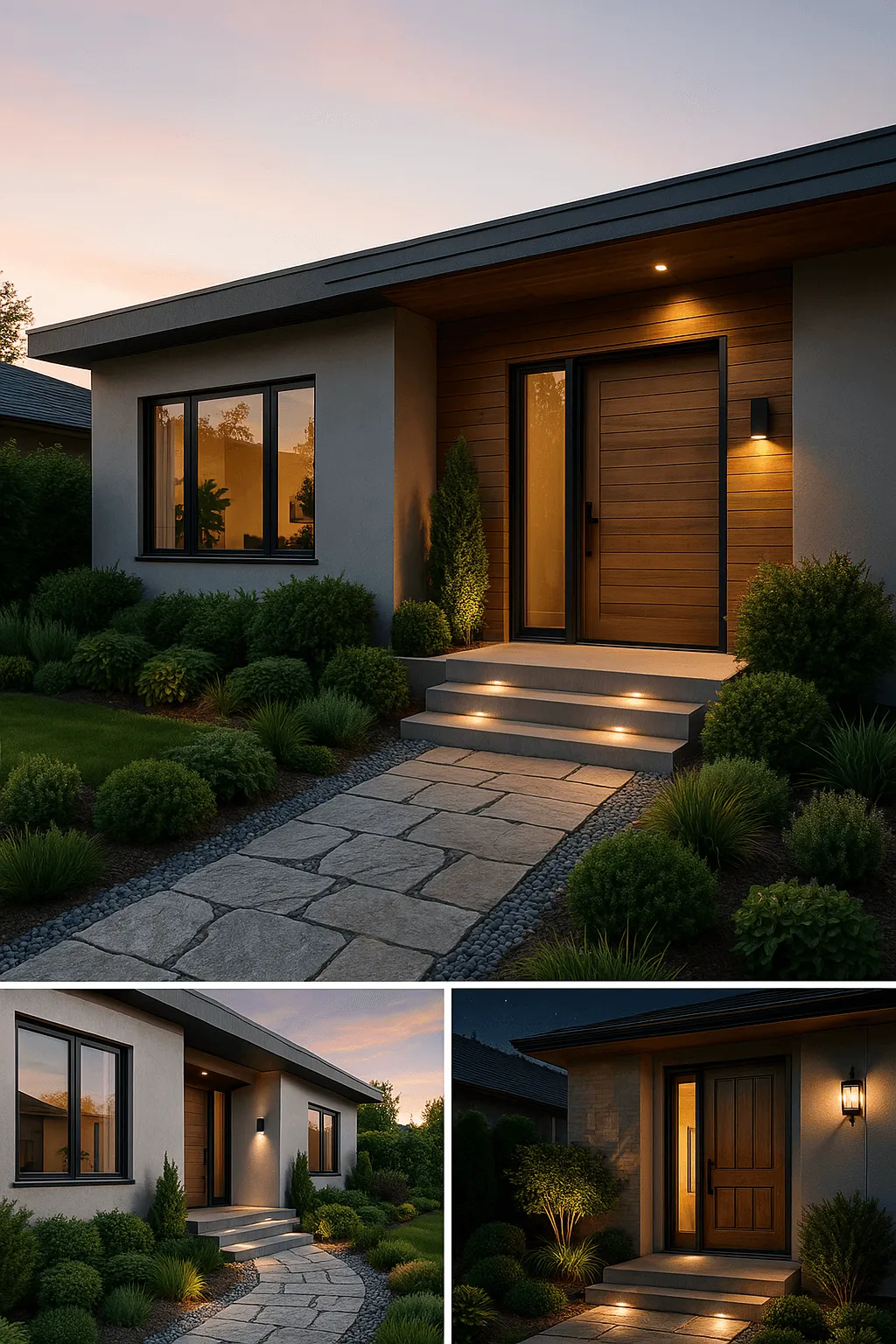 aménagement jardin extérieur devant maison