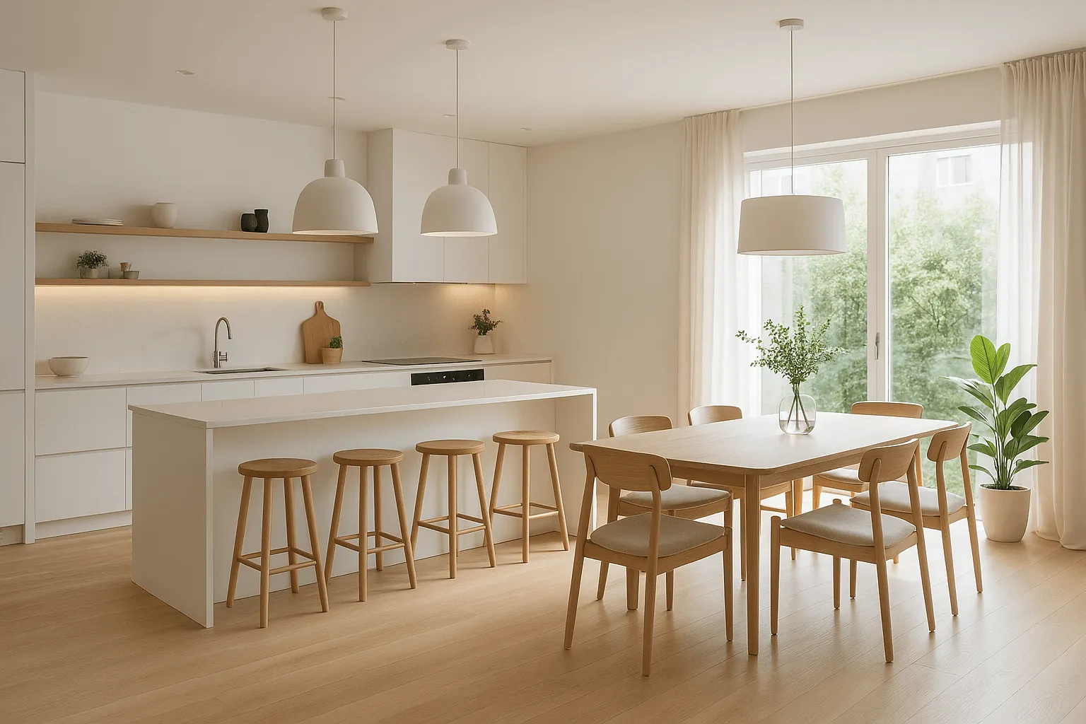 aménager une pièce cuisine salon salle à manger