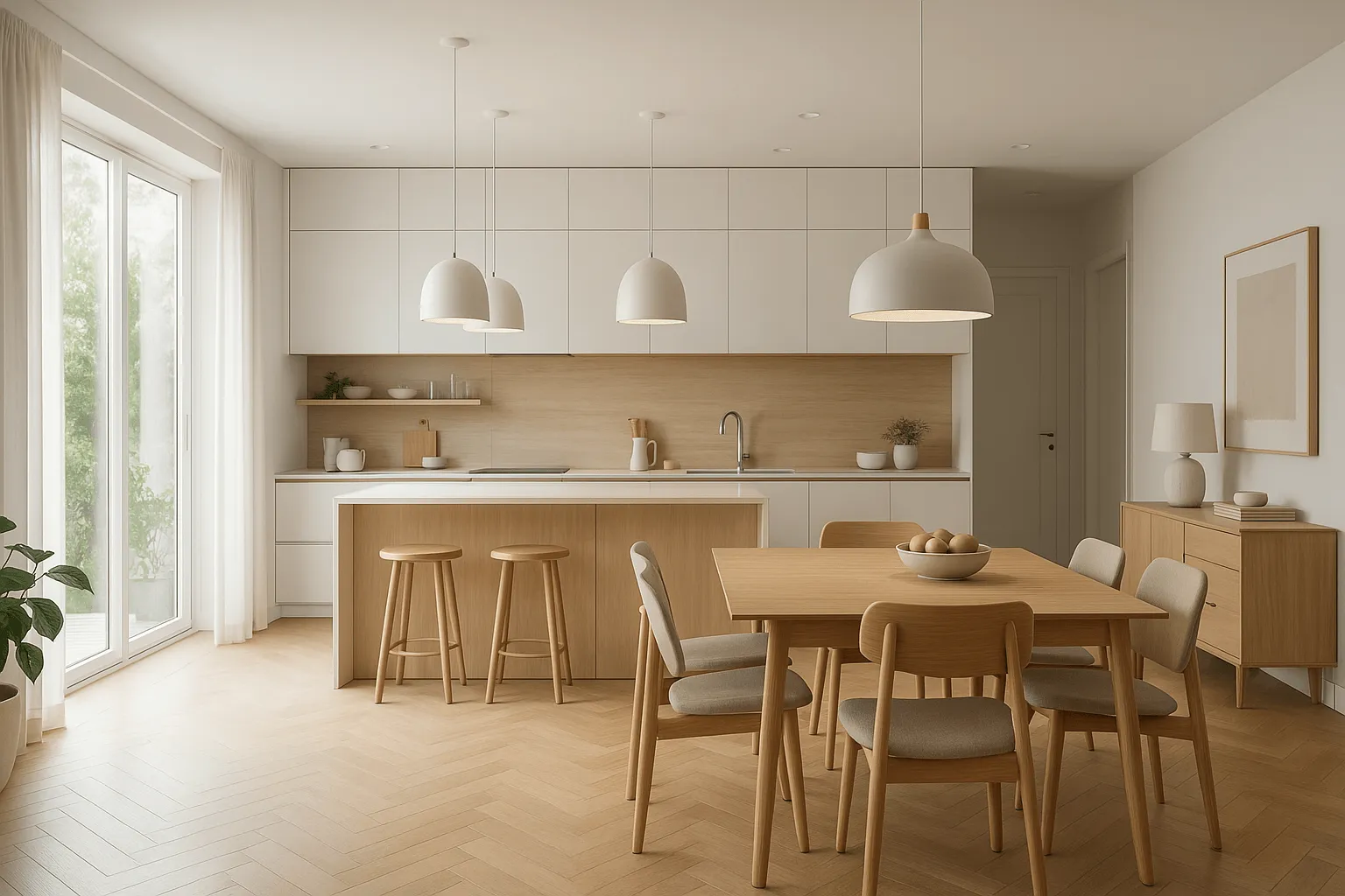 cuisine avec salle à manger intégrée