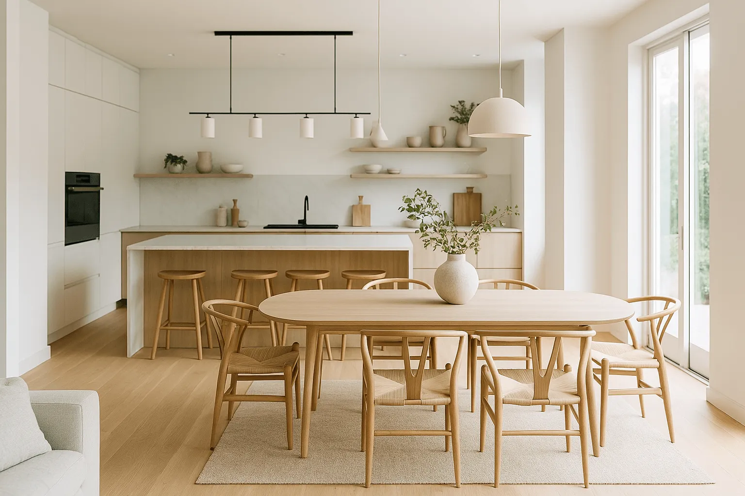 cuisine et salle à manger dans la même pièce
