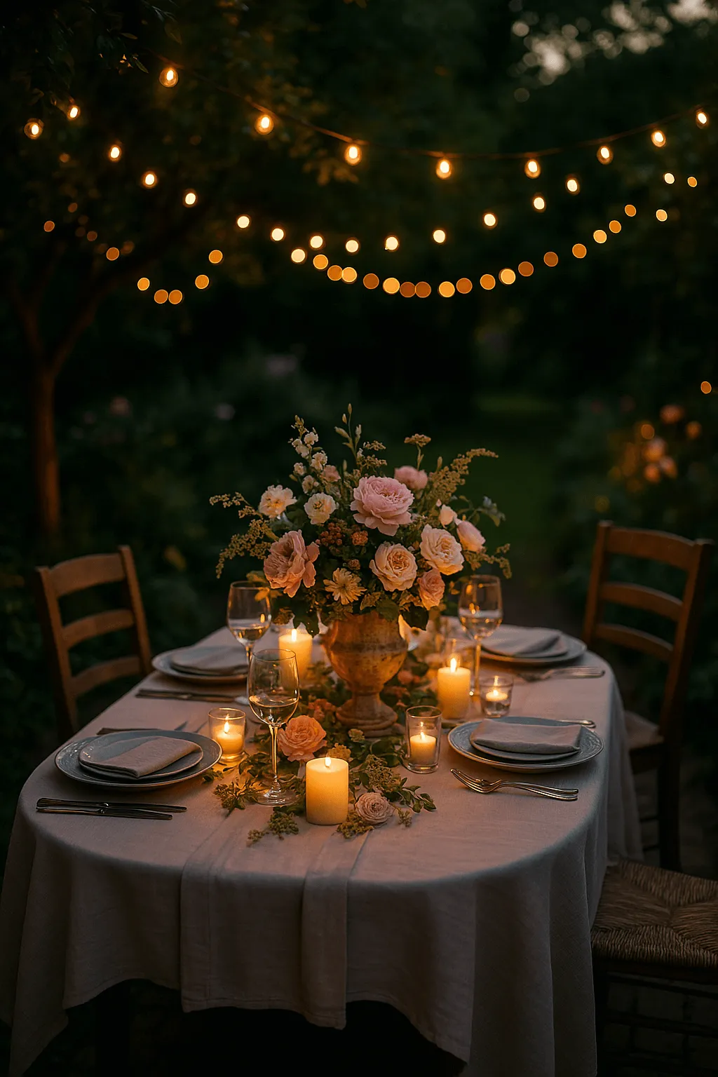 décoration table extérieur