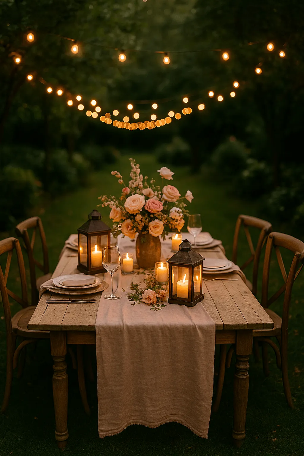 décoration table extérieur