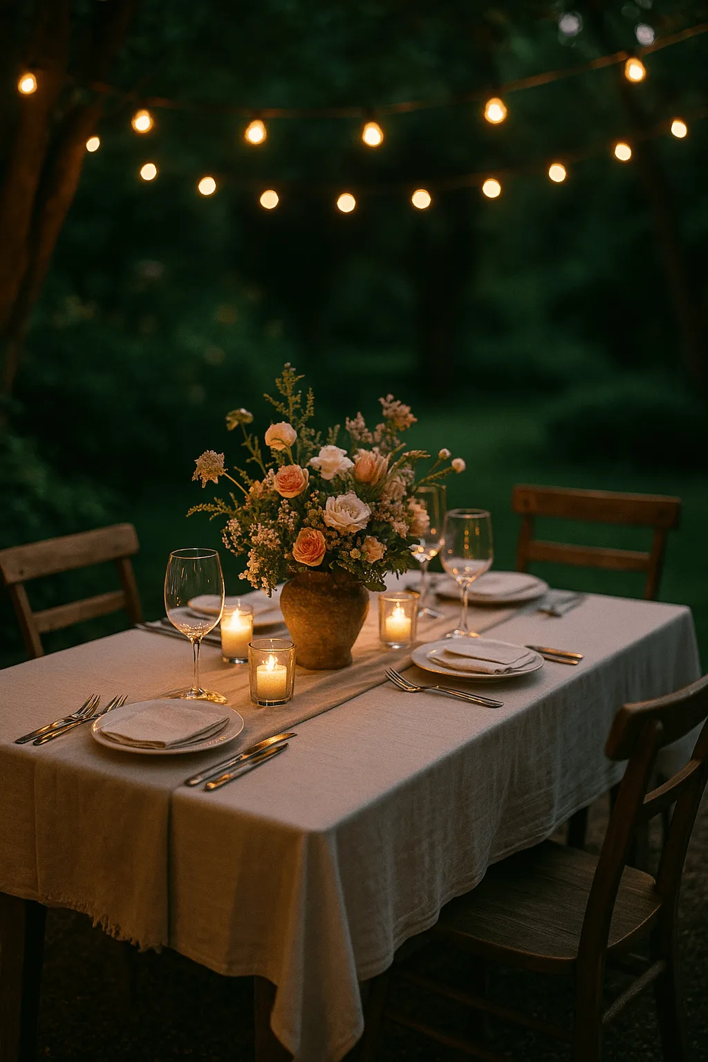 décoration table extérieur