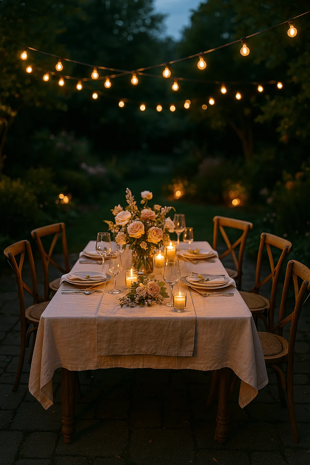 décoration table extérieur