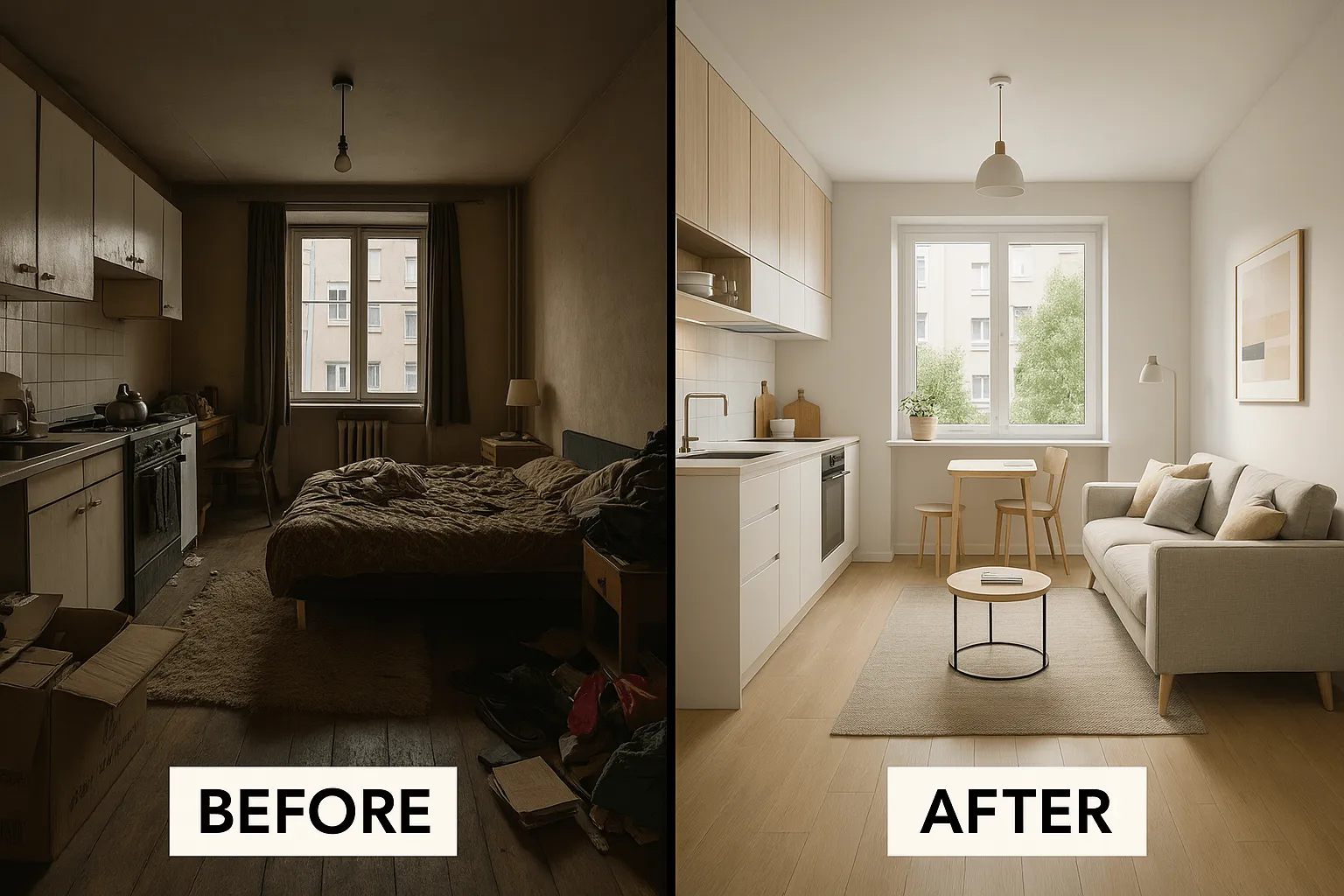 rénovation studio 25m²