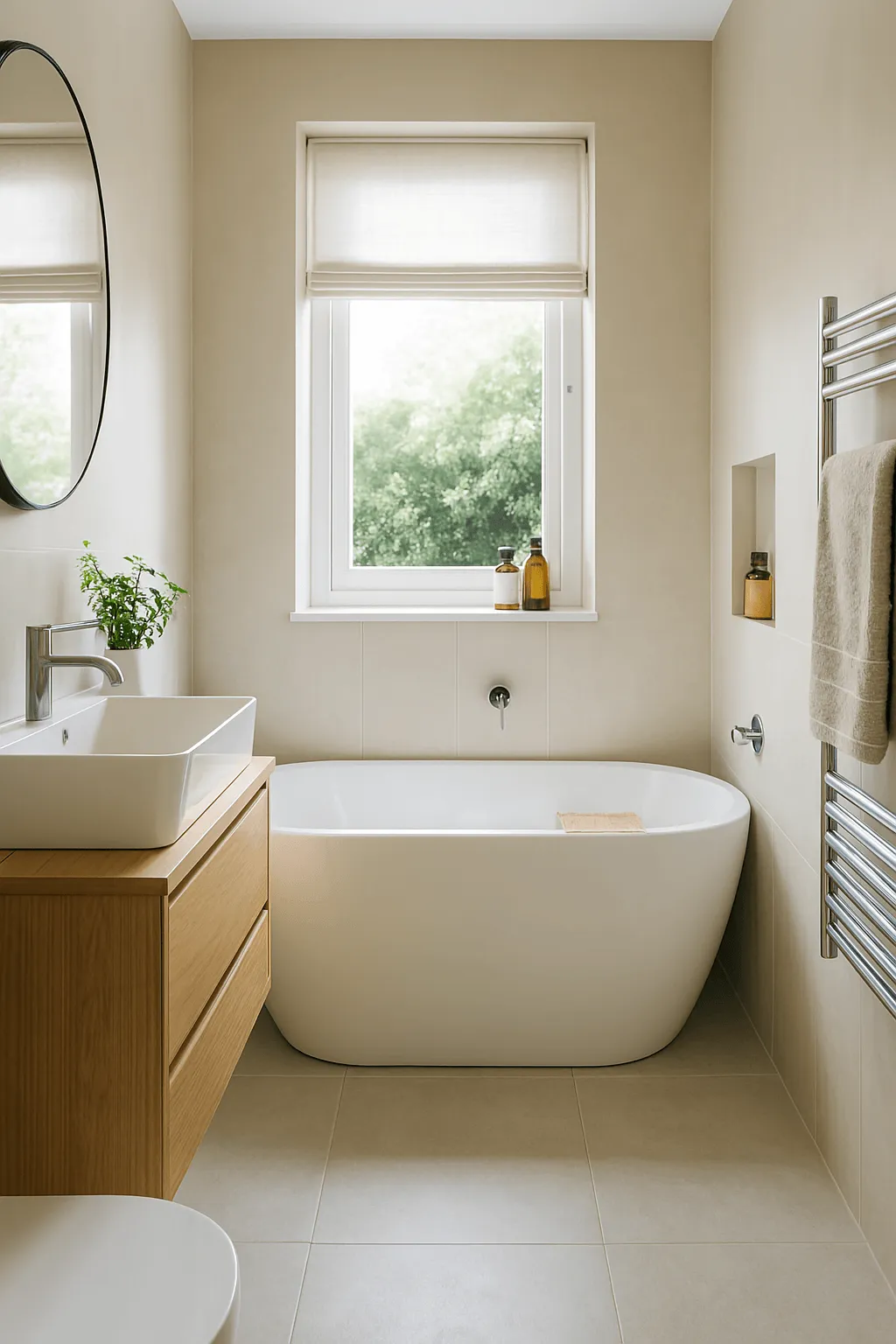salle de bain baignoire et douche petit espace
