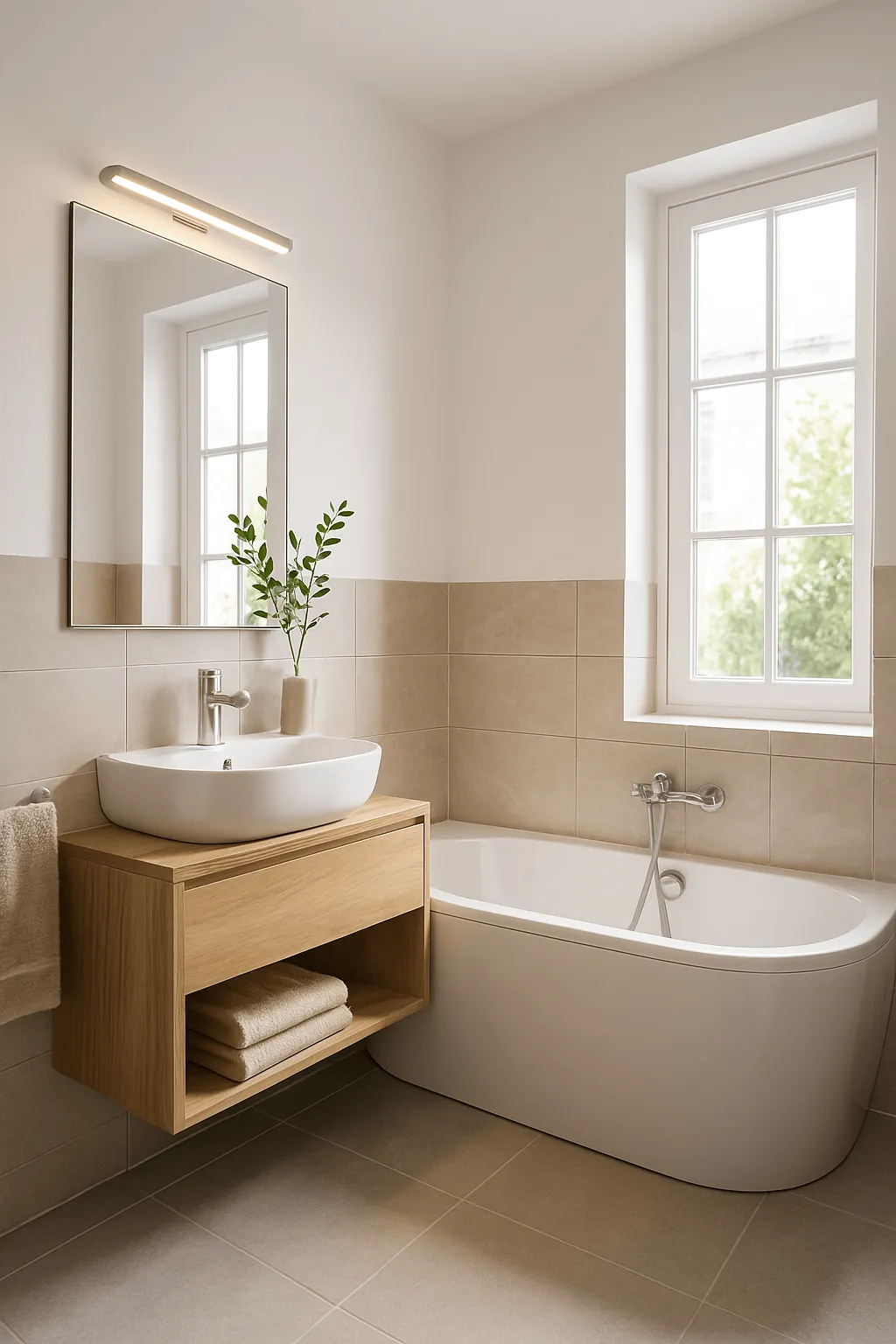 salle de bain moderne petite avec baignoire