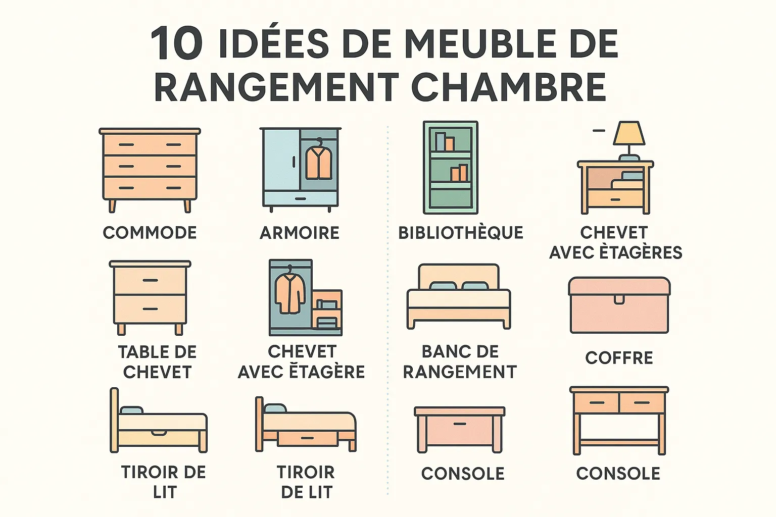 idée meuble rangement chambre